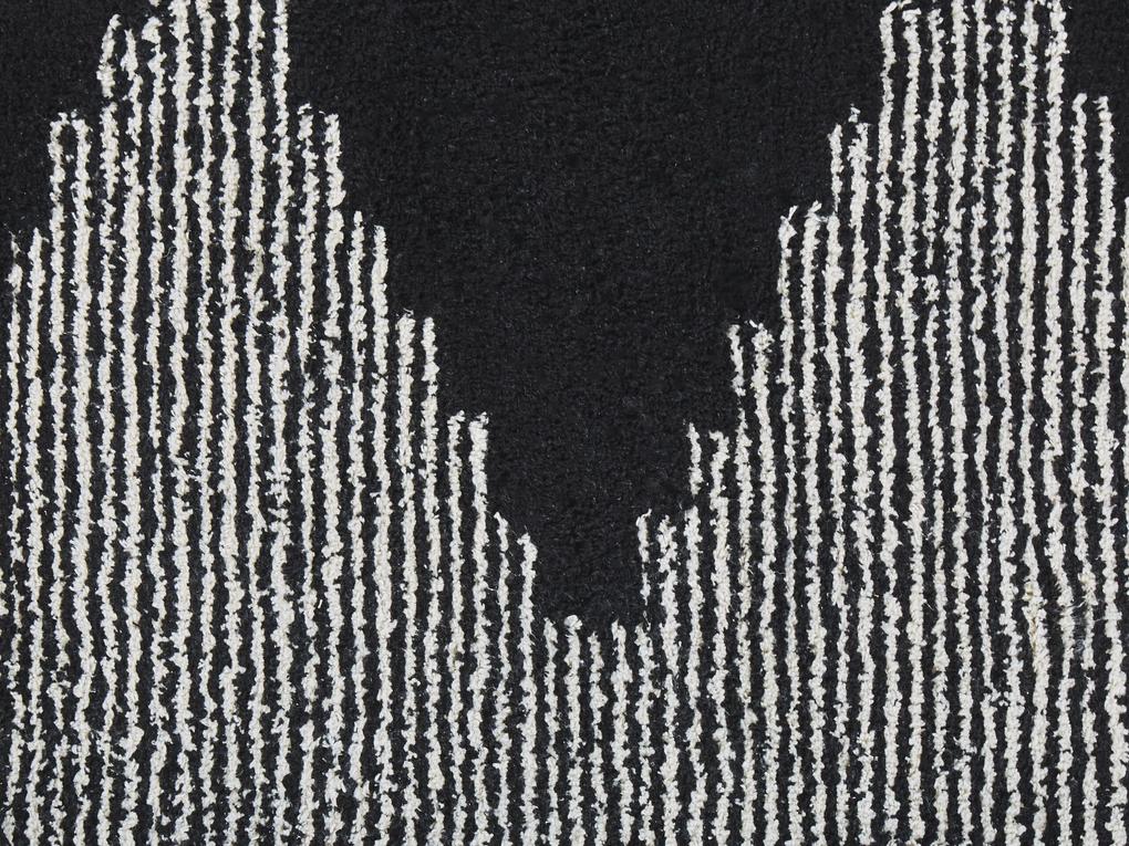 Tapete de algodão preto e branco 80 x 150 cm BATHINDA Beliani