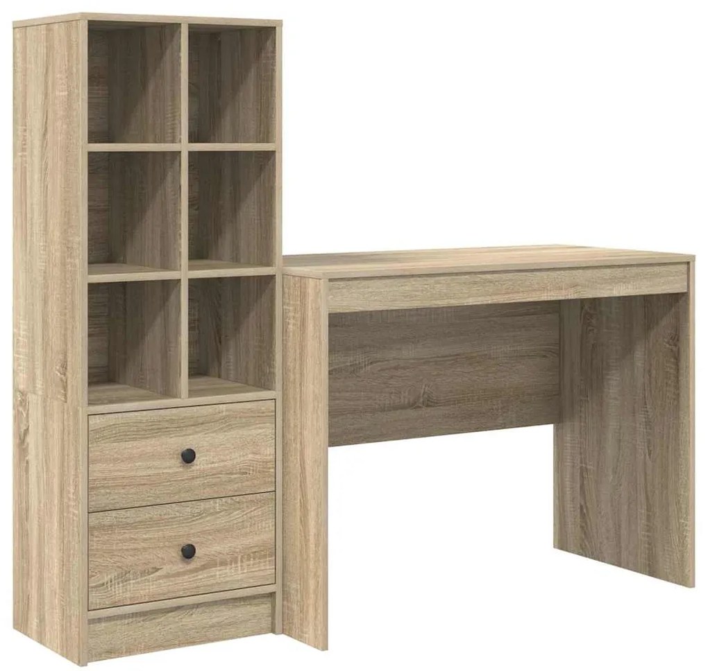 Mesa com Armazenamento Carvalho Sonoma Madeira Engenharia