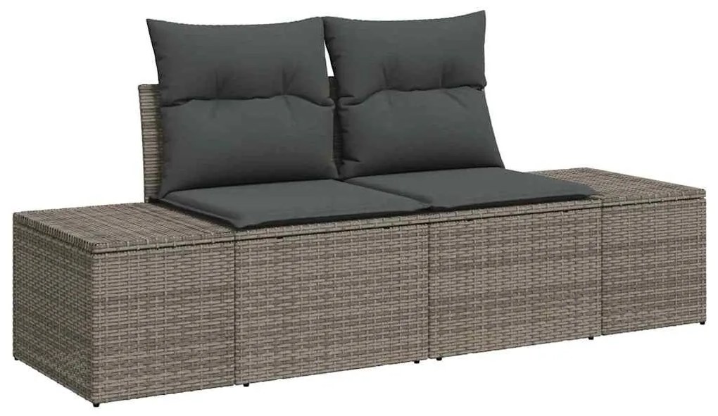 Conjunto de Sofás para Jardim com 7 Peças e Almofadas Cinzento em Ratt