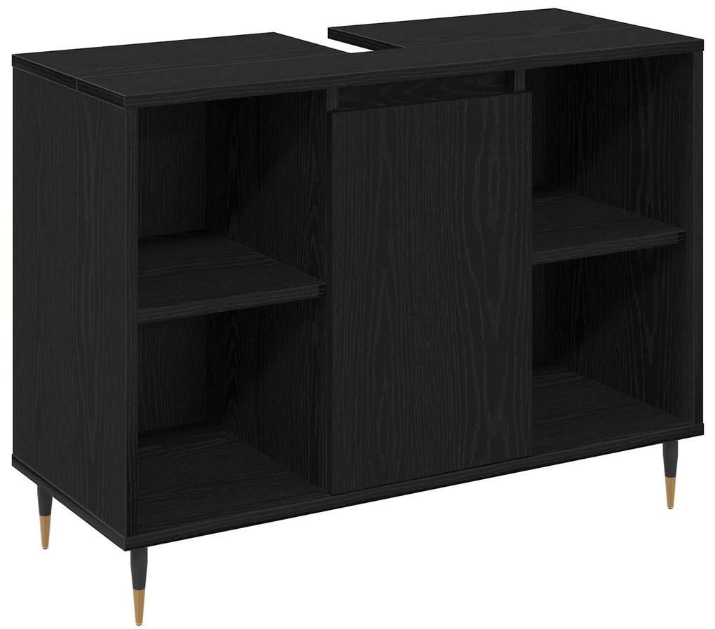 Conjunto de Móveis para Casa de Banho vidaXL 3 peças Carvalho Preto Ma