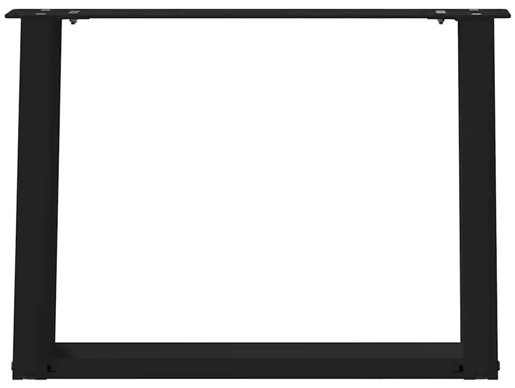 Pés para mesa de centro em formato de U, 2 peças, preto, 60x (42-43) c