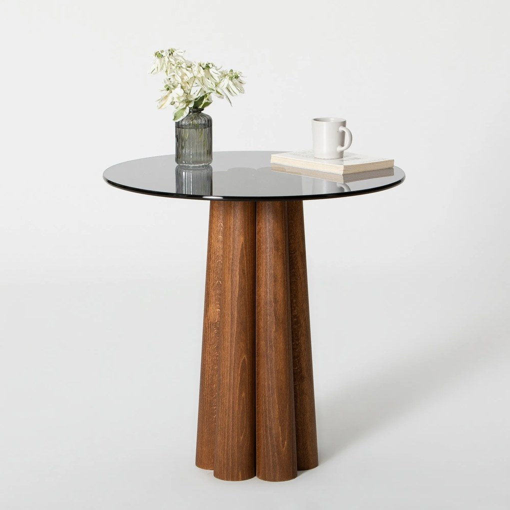 Mesa de Centro Thales – Nogueira e Cinzento Escuro – 50x50x50 cm