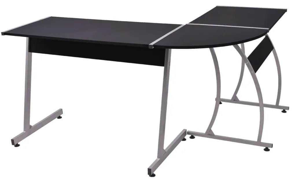 Mesa de canto em forma de L preto