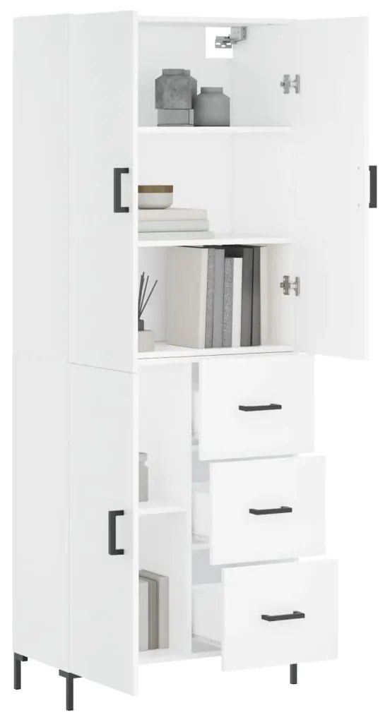 Armário alto 69,5x34x180 cm derivados de madeira branco