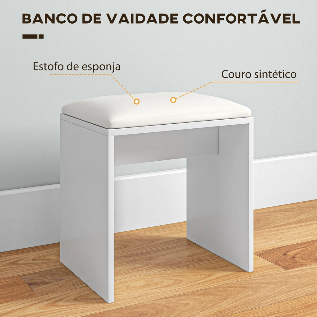 HOMCOM Toucador de Maquilhagem com Banco Mesa de Maquilhagem com Espel