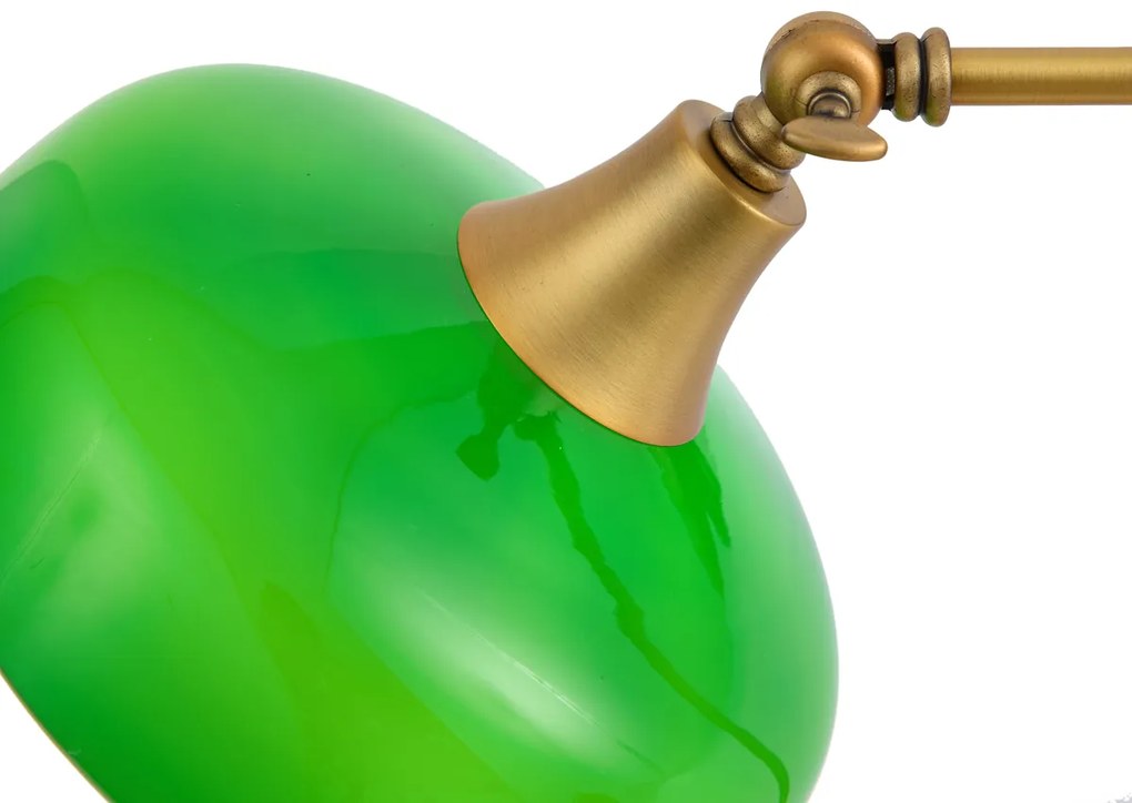 Candeeiro de Mesa Clássico Bronze com Vidro Opal Verde - Clerk