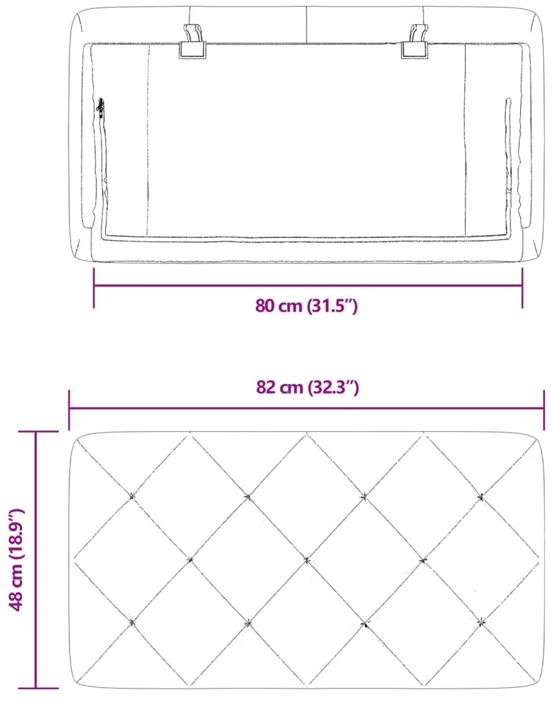 Almofadão de cabeceira 80 cm veludo preto