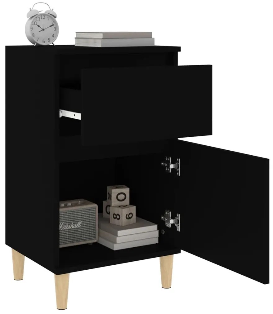 Mesa de cabeceira 40x35x70 cm preto