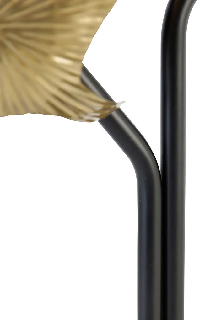 Candeeiro de mesa oriental em latão com preto 2 luzes - Louka Oriental