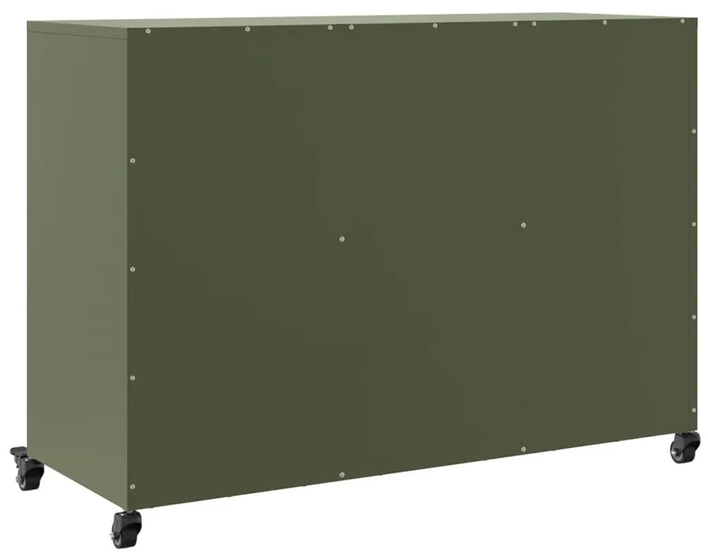 Aparador 100,5x39x72 cm aço verde-azeitona