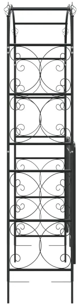 Arco de jardim c/ portão 108x45x235 cm aço preto