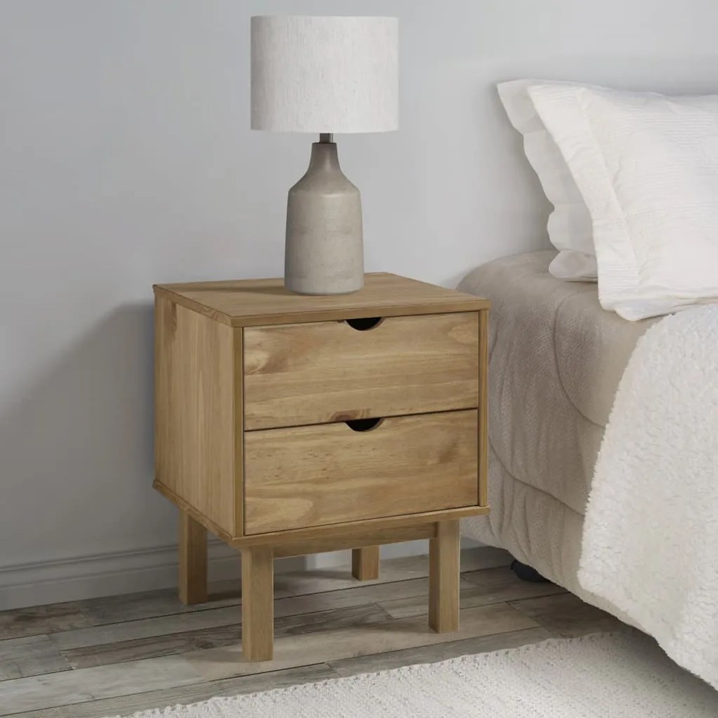 348576 vidaXL Mesa de cabeceira OTTA 45x39x57 cm pinho maciço