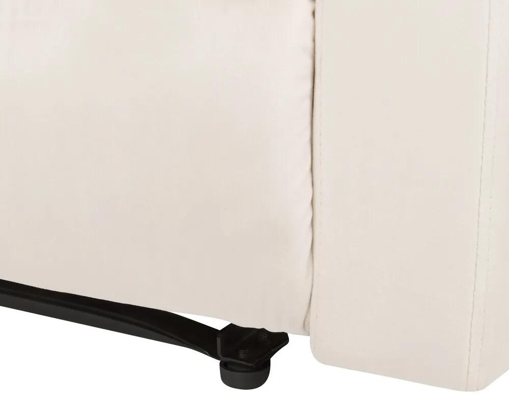 Poltrona eletricamente reclinável em veludo branco-creme VERDAL Beliani