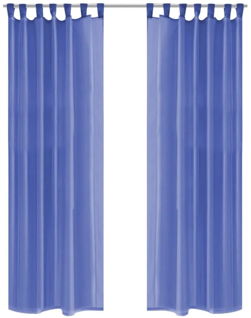 Cortinas em voile 2 pcs 140x225 cm azul real