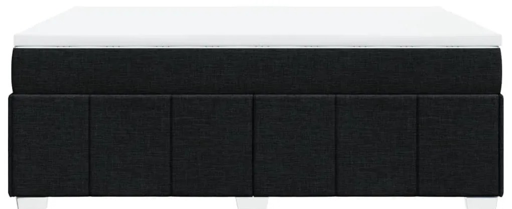 Cama com molas/colchão 140x190 cm tecido preto