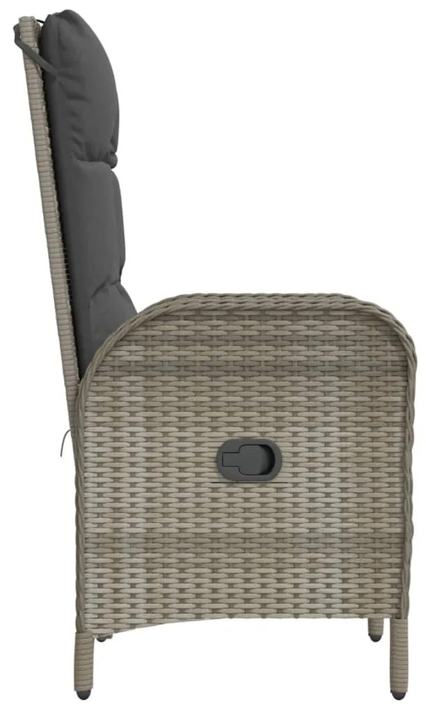 Cadeiras de exterior 2 pcs vime PE cinzento