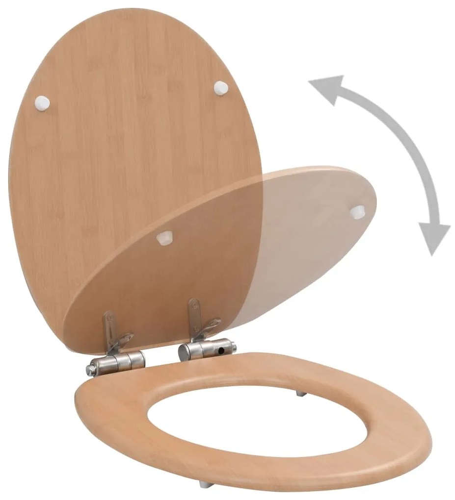 Assento de sanita com tampa de fecho suave MDF design bambu