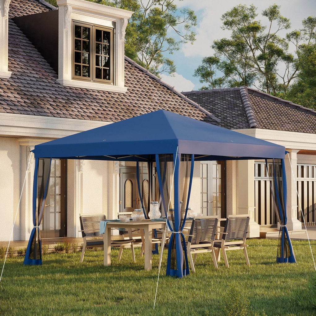 Outsunny Tenda Dobrável 295x295x260 cm Tenda de Jardim com 4 Paredes L