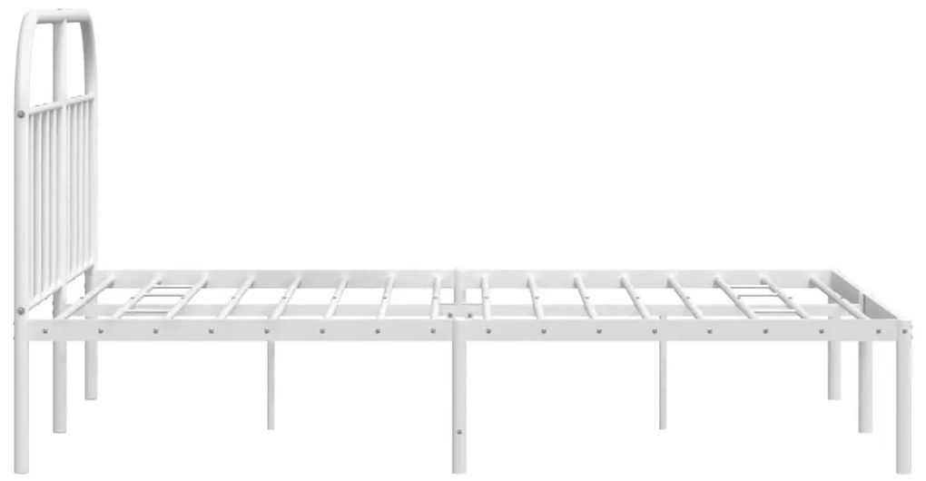 Estrutura de cama com cabeceira 140x200 cm metal branco