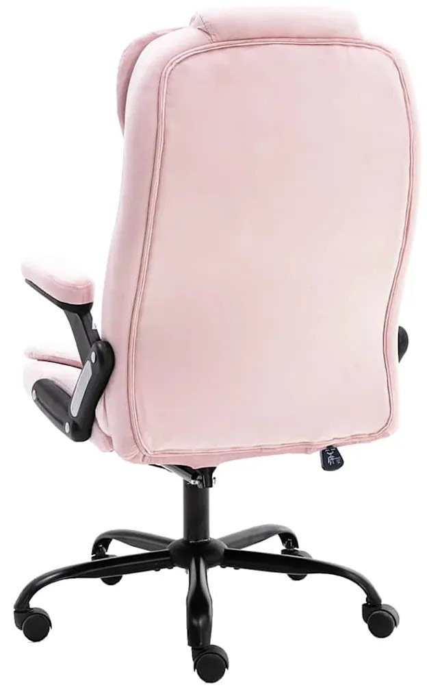 Cadeira de escritório c/ função de massagem veludo rosa