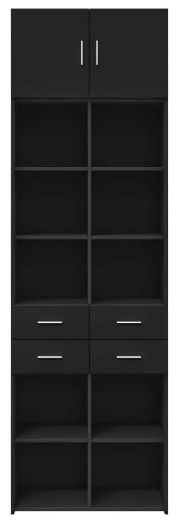 Armário de arrumação 70x42,5x225 cm derivados de madeira preto