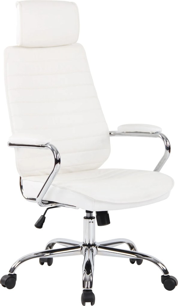 Cadeira de escritório Rako Couro Genuíno Branco