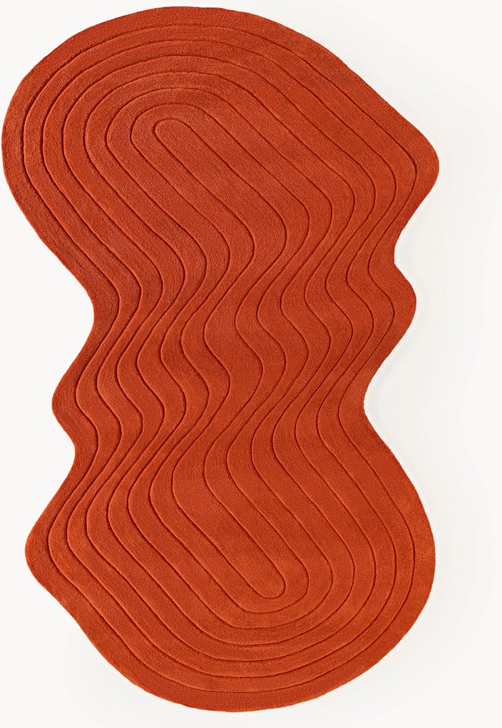 Tapete em lã artesanal com forma orgânica Aliza