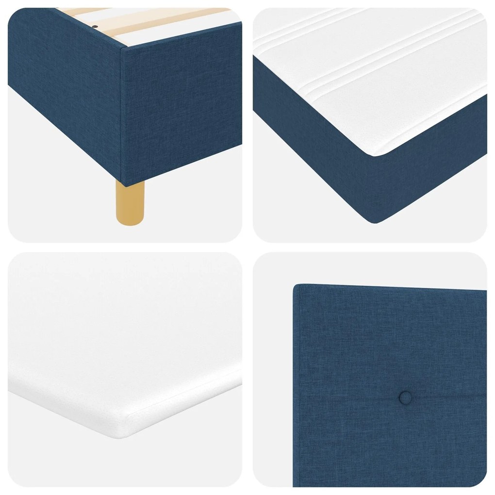 Cama Box com Colchão Azul 120x200 cm Tecido