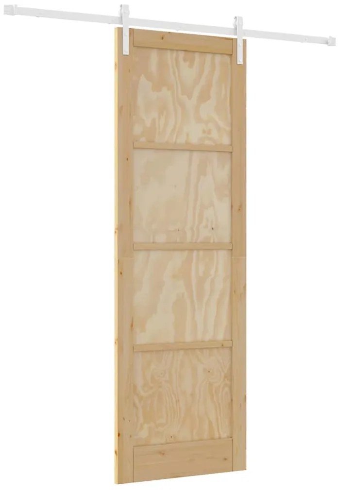 Porta Deslizante vidaXL com Conjunto de Ferragens 78x232 cm Madeira Ma