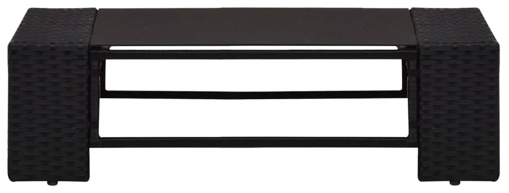 8 pcs conjunto lounge de jardim c/ almofadões vime PE preto