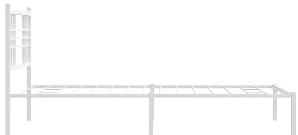 Estrutura de cama em metal com cabeceira 107x203 cm branco