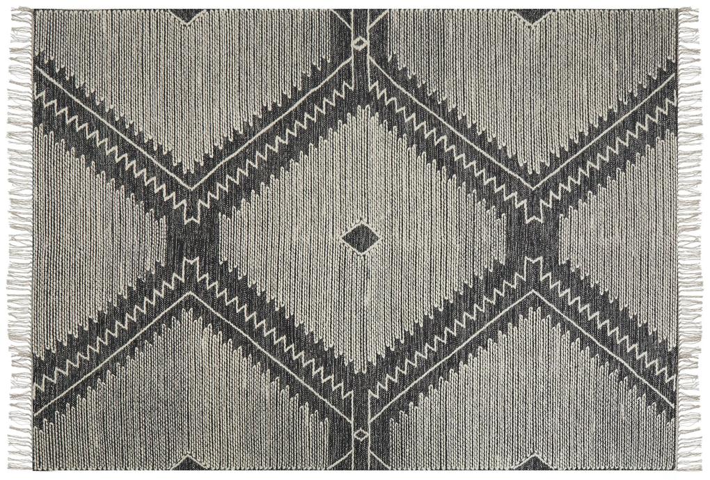 Tapete de algodão preto e branco 140 x 200 cm ARBAA Beliani