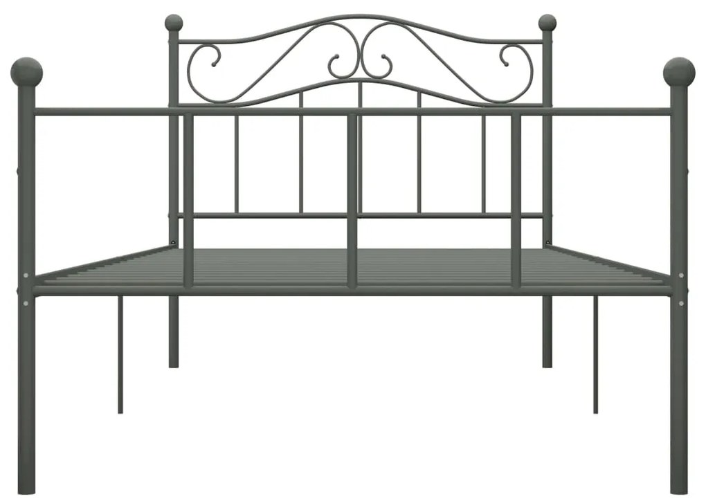 Estrutura de cama 100x200 cm metal cinzento