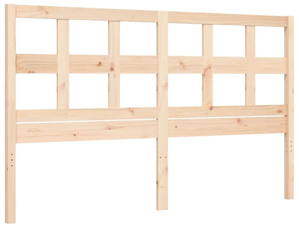 Estrutura de cama com cabeceira 160x200 cm madeira maciça