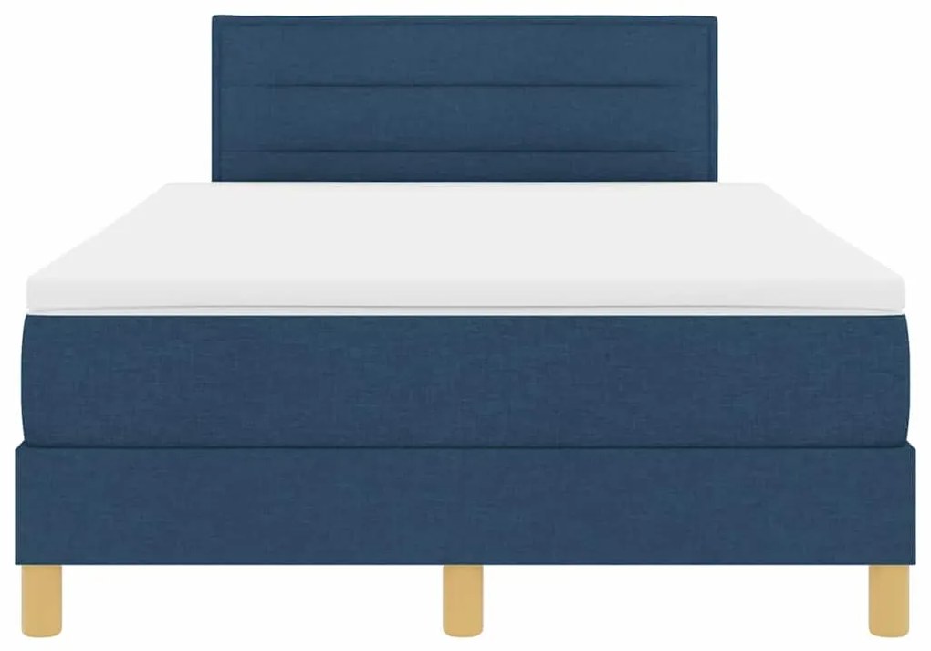 Cama Box Spring com Colchão Azul 120x200 cm Tecido