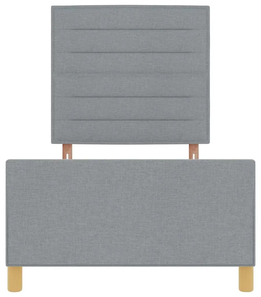 Cama vidaXL Cinza Claro 90x200 cm Tecido