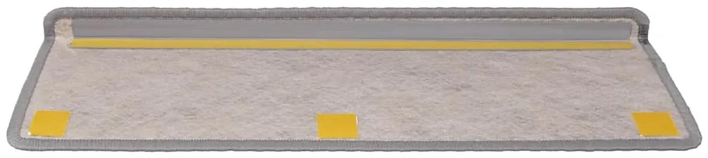 Tapetes escada adesivos aspeto sisal 30pcs 65x21x4 cm prateado
