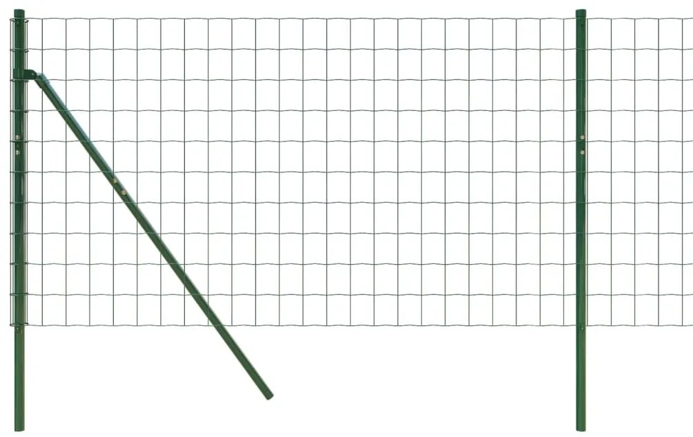 Cerca de malha de arame 0,8x25 m aço galvanizado verde