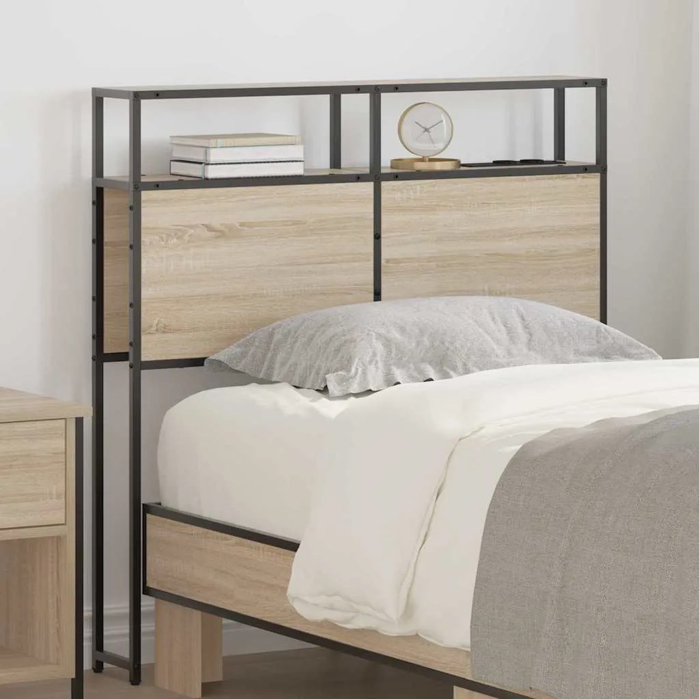 vidaXL Cabeceira de armazenamento com cabeceira Carvalho sonoma 90 cm