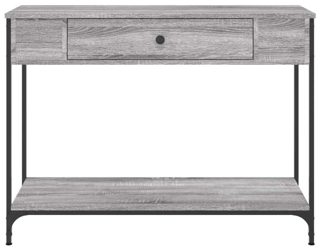 Mesa consola 100x34,5x75cm derivados de madeira cinzento sonoma