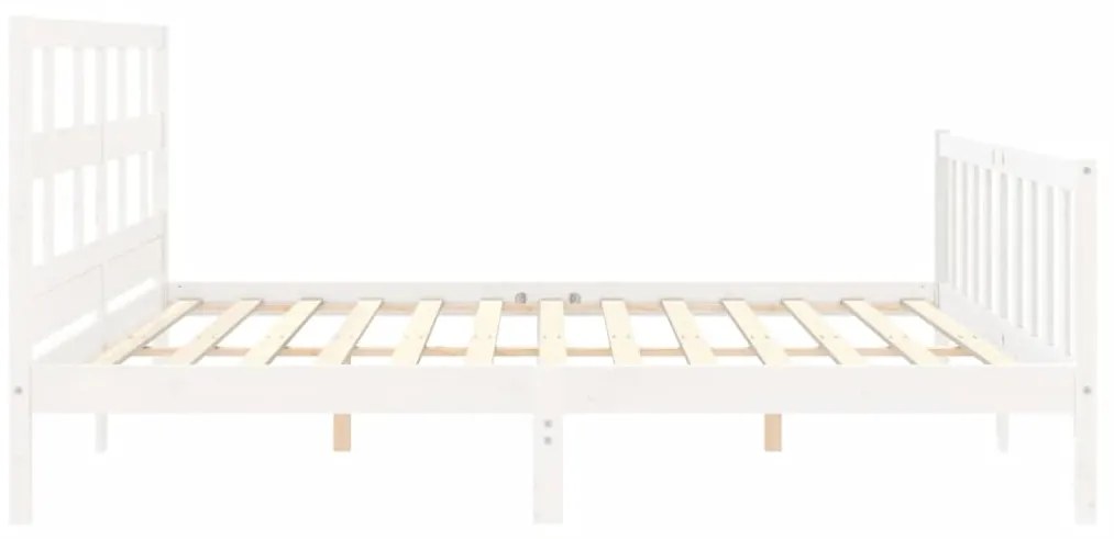 Estrutura cama Super King Size c/ cabeceira madeira branco