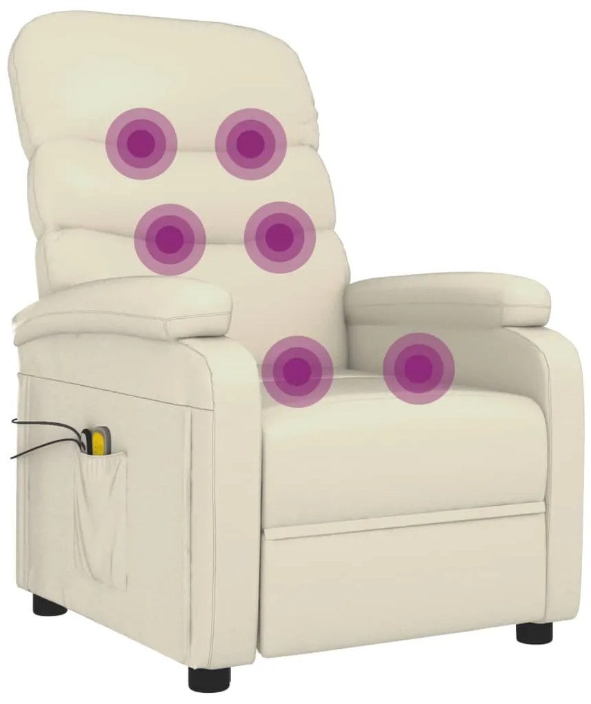 Poltrona de massagens elétrica couro artificial cor creme