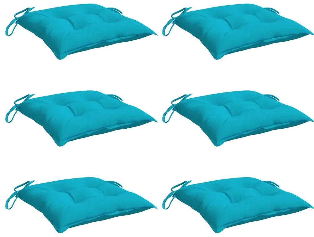 Almofadões para cadeira 6 pcs 40x40x7 cm tecido turquesa