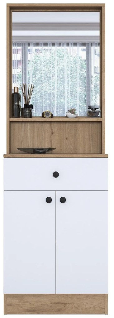 Cabide P6 – Nogueira/Branco – 60x182,8x35,5 cm