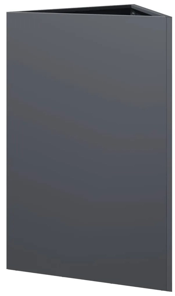 Vaso/floreira de jardim triangular 50x43x75 cm aço antracite