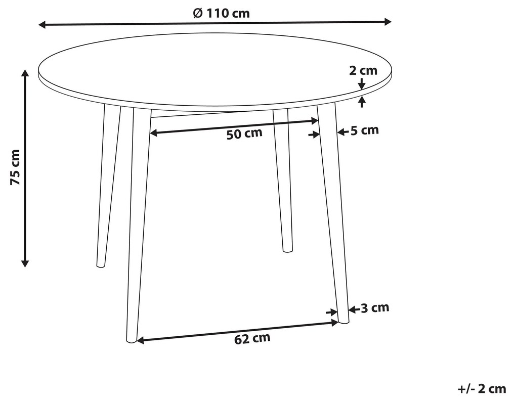 Mesa de jantar castanha clara ⌀ 110 cm RADAN Beliani