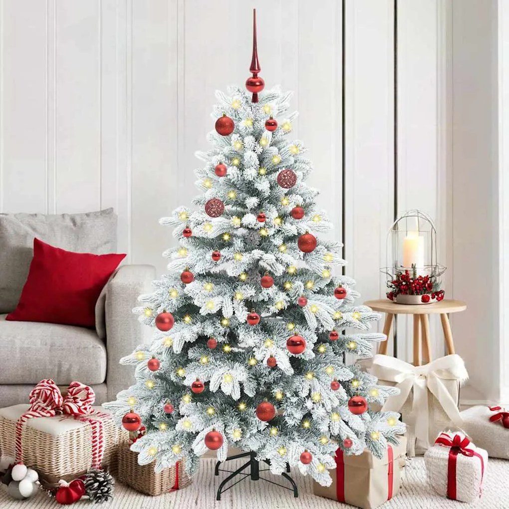 vidaXL Árvore de Natal Artificial com 150 LEDs Branco 150 cm PE e PVC