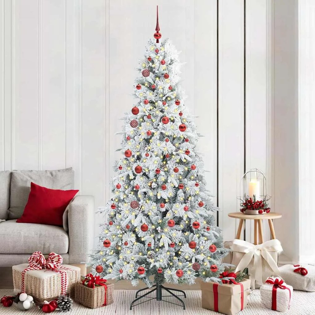 vidaXL Árvore de Natal Articulada Artificial Branco 210 cm PE e PVC