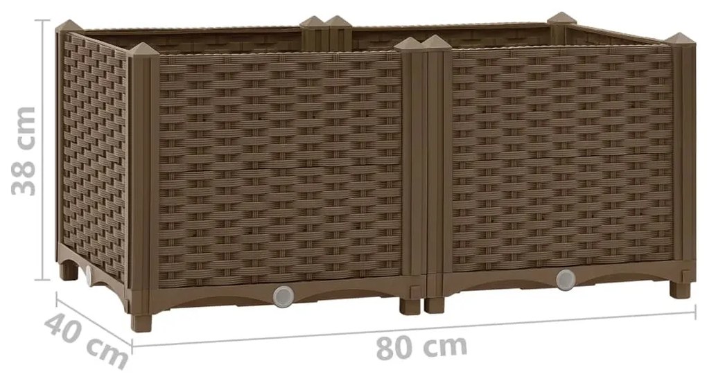 Canteiro elevado 80x40x38 cm polipropileno