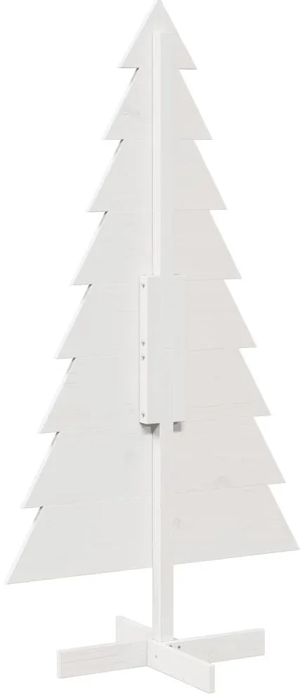 Árvore de Natal decorativa 150cm madeira de pinho maciça branco